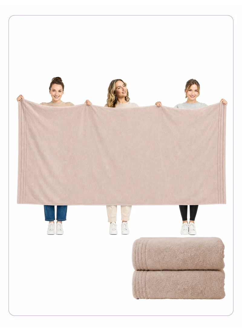 Donetella Bath Sheet (2 Pack , 90 X 180 cm) - Microfiber 330 GSM - Ultra Soft & Highly Absorbent Quick Dry Large Bath Sheet, Lightweight Solid Bath Sheet for Bathroom, Gym, Spa & Travel.