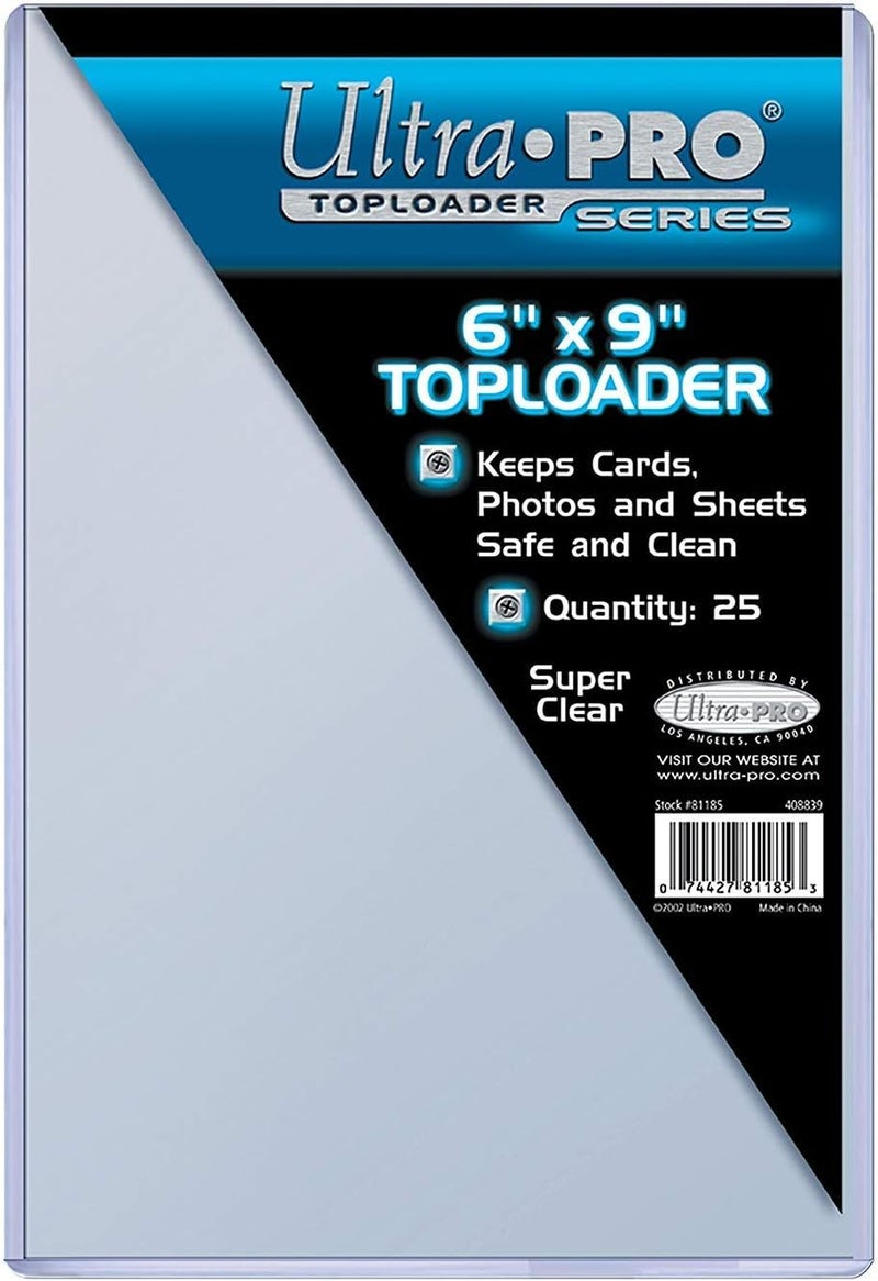 Ultra Pro 6 x 9 Inch Toploaders - 25 Count, Clear Plastic Card Protectors