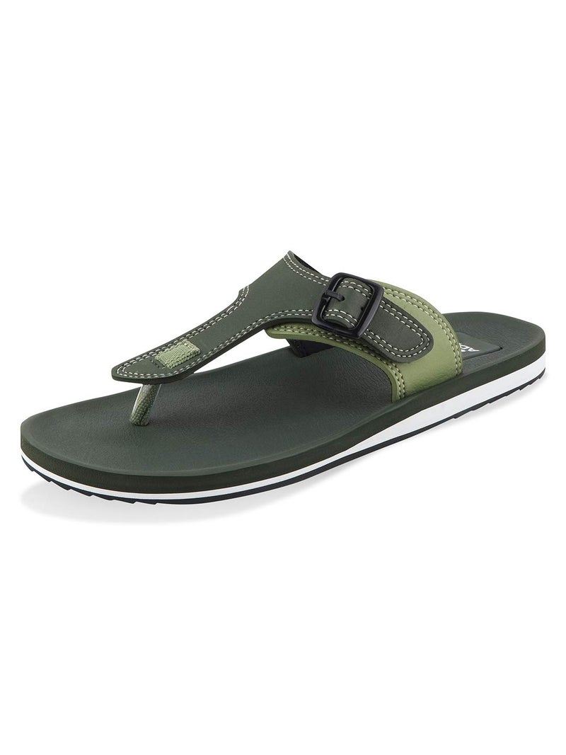 Adda Men's Olive Green Flip-Flops - 9 UK - Image 3