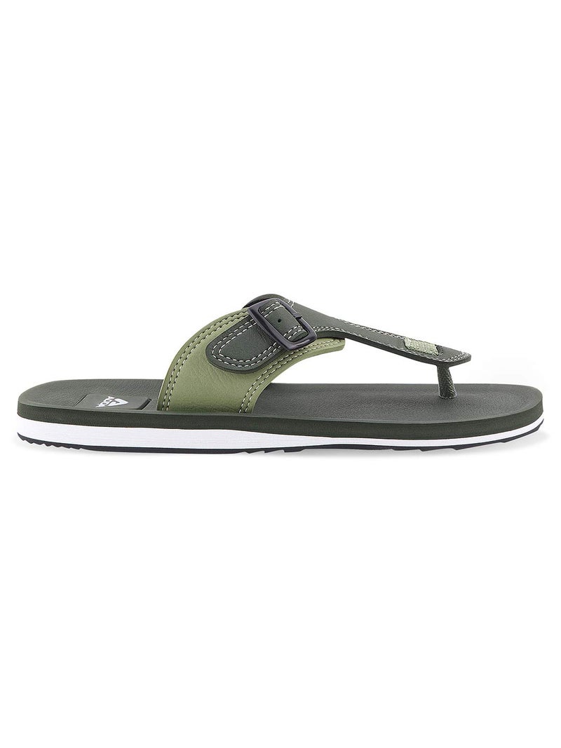 Adda Men's Olive Green Flip-Flops - 9 UK - Image 4