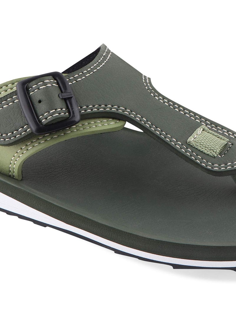 Adda Men's Olive Green Flip-Flops - 9 UK - Image 5