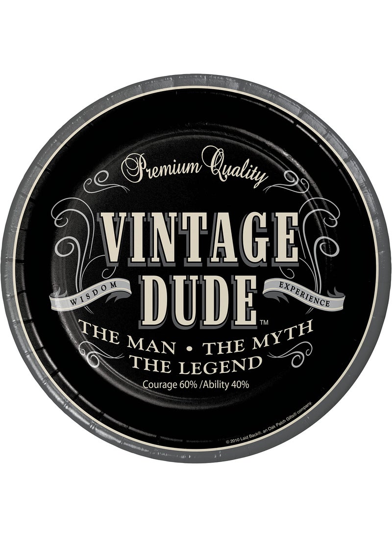 CREATIVE CONVERTING Creative Converting 8 Count Vintage Dude Round Dinner Plates 