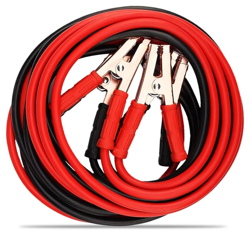 جينزي كابلات توصيل شديدة التحمل لبطارية السيارة، 2.2 متر / 6.5 قدم (2000 أمبير) كابلات معززة للسيارات شديدة التحمل لبدء تشغيل البطاريات الميتة أو الضعيفة، تتضمن حقيبة حمل - Image 1