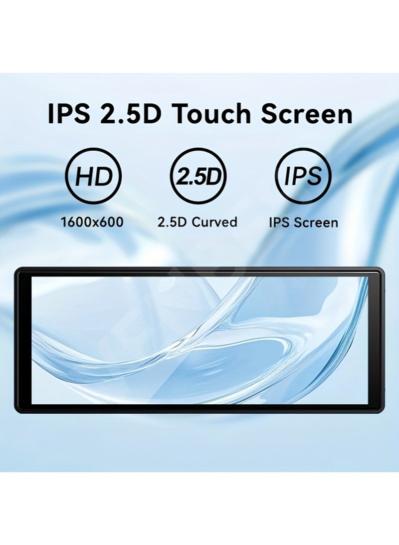 EzzySo 4K Wireless CarPlay with 10.26 Inch Screen 1080P Lens Dash Cam Supports Apple CarPlay Android Auto 5G WiFi Bluetooth FM Wireless Mirroring Portable Car Console Adapter  ﻿ - Image 4