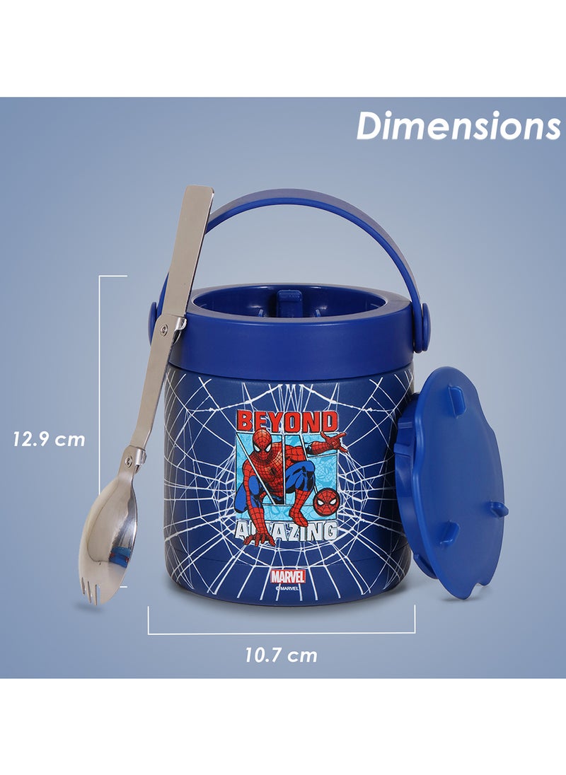 Marvel Beyond Amazing Spider - Man Stainless Steel Insulated Food Jar - Blue(350Ml)