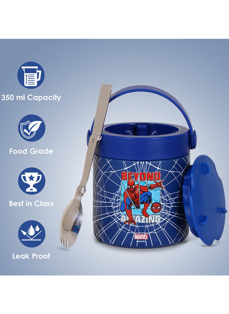 Marvel Beyond Amazing Spider - Man Stainless Steel Insulated Food Jar - Blue(350Ml)