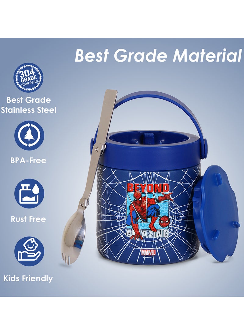 Marvel Beyond Amazing Spider - Man Stainless Steel Insulated Food Jar - Blue(350Ml)