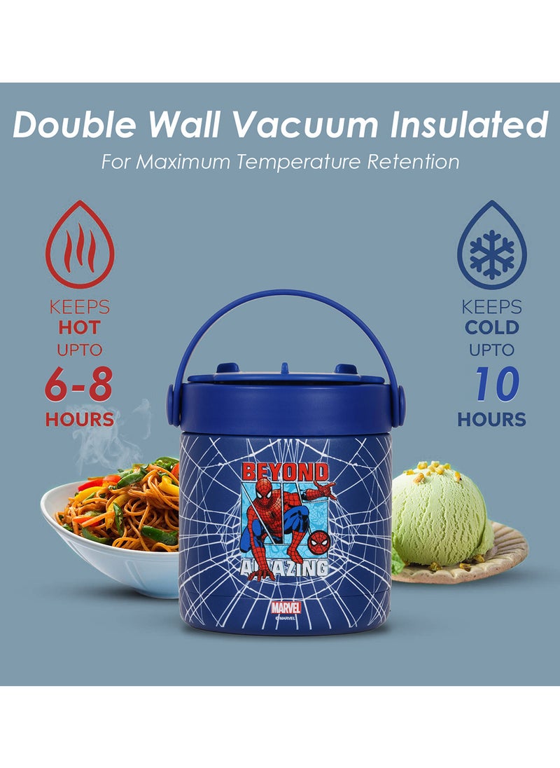 Marvel Beyond Amazing Spider - Man Stainless Steel Insulated Food Jar - Blue(350Ml)