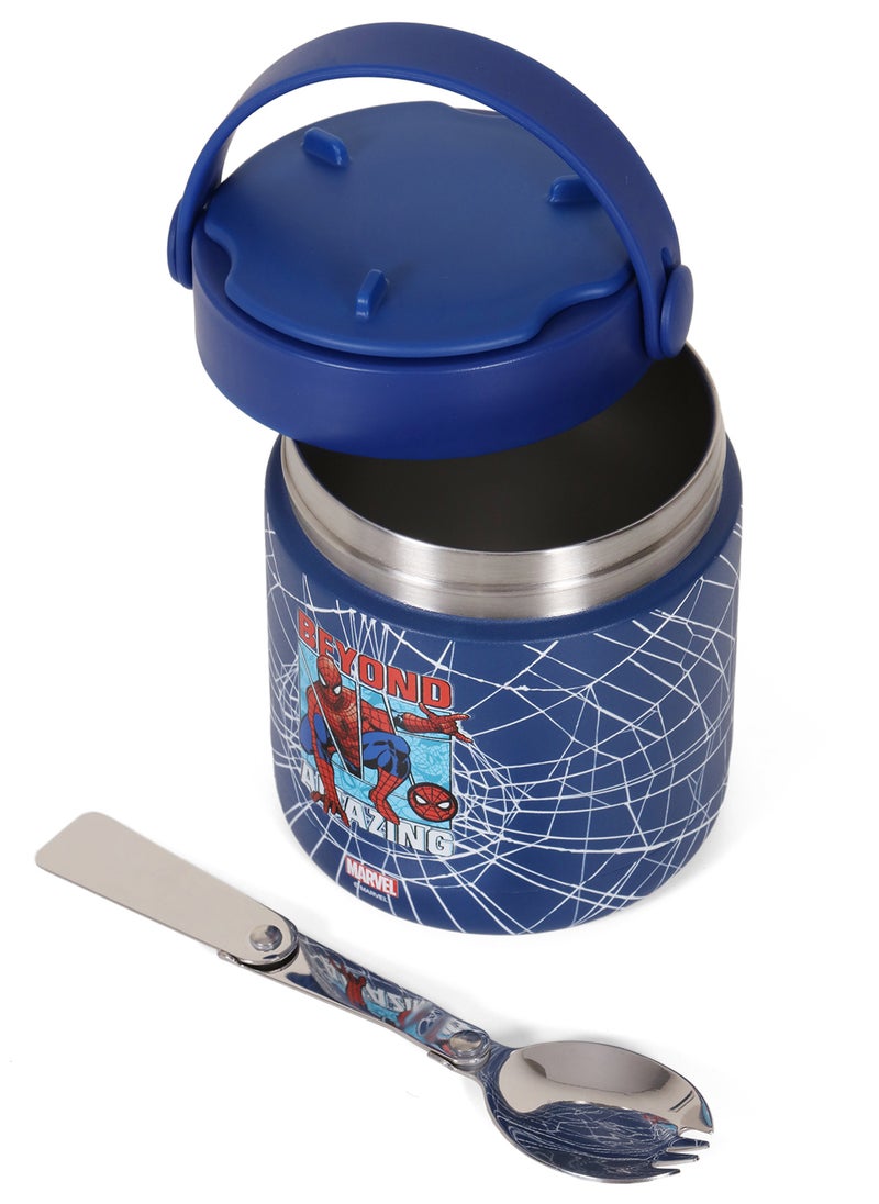 Eazy Kids Marvel Beyond Amazing Spider - Man Stainless Steel Insulated Food Jar - Blue(350Ml)  - Image 4