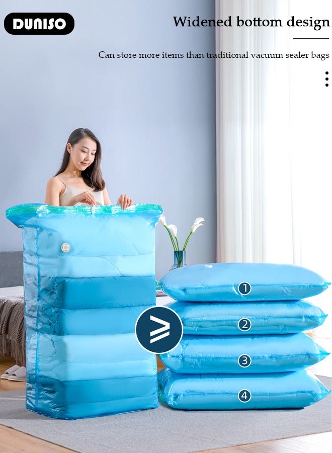 DUNISO Vacuum Storage Bags-5 Compression Bags No Pump or Pump Needed Reusable Compression Bags 80*l00*38 cm Jumbo cube Space Saver Home Packing Organizers for Packing, Clothes, Comforters, Blankets  - Image 5