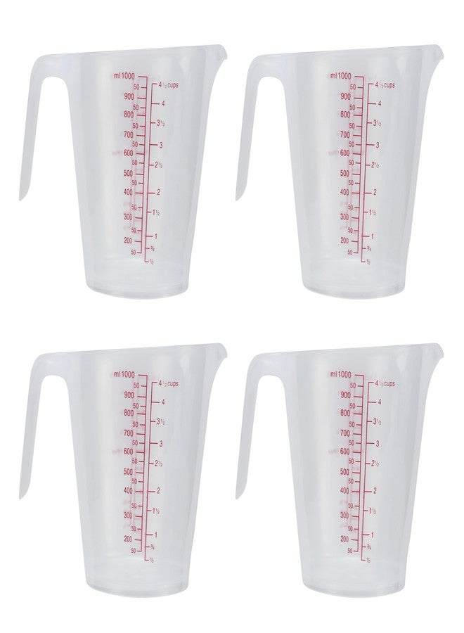 EIKS Plastic Measuring Cups Pitcher for Measuring Mixing Cooking Baking DIY Craft Art Painting (1000mlx4) - Image 1