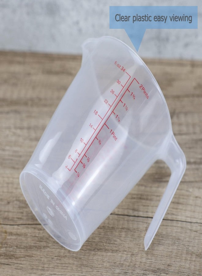 EIKS Plastic Measuring Cups Pitcher for Measuring Mixing Cooking Baking DIY Craft Art Painting (1000mlx4) - Image 4