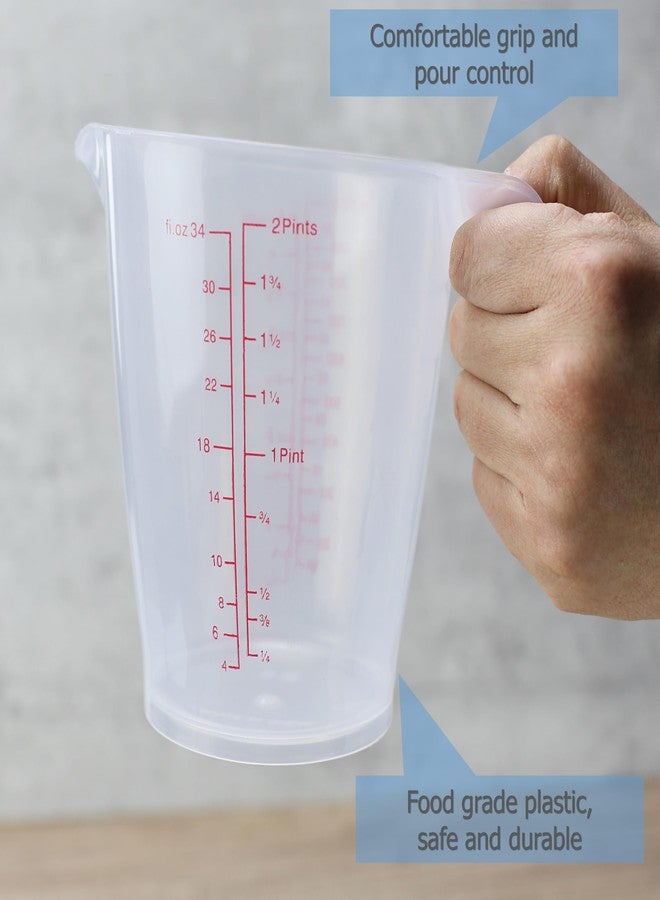 EIKS Plastic Measuring Cups Pitcher for Measuring Mixing Cooking Baking DIY Craft Art Painting (1000mlx4) - Image 5