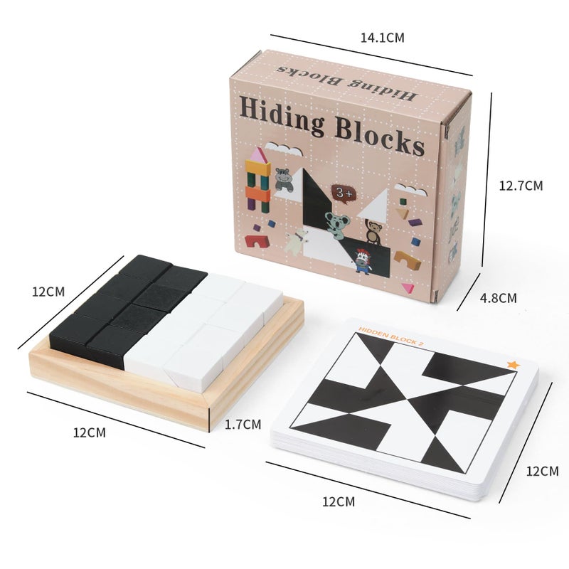QZMTOY Wooden Blocks Puzzle Table Games - Brain Teaser With 80 Challenges, STEM Montessori Toys for Boys Girls, Travel Toys, Stocking Stuffers for Kids - Image 5