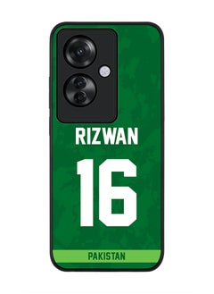 Stylizedd Rugged Black edge case for Oppo Reno11 F / Oppo F25 Pro 5G, Slim fit Flexible Anti Drop Thin Cover - Team Pakistan Mohammad Rizwan, Jersey No 16  - Image 1