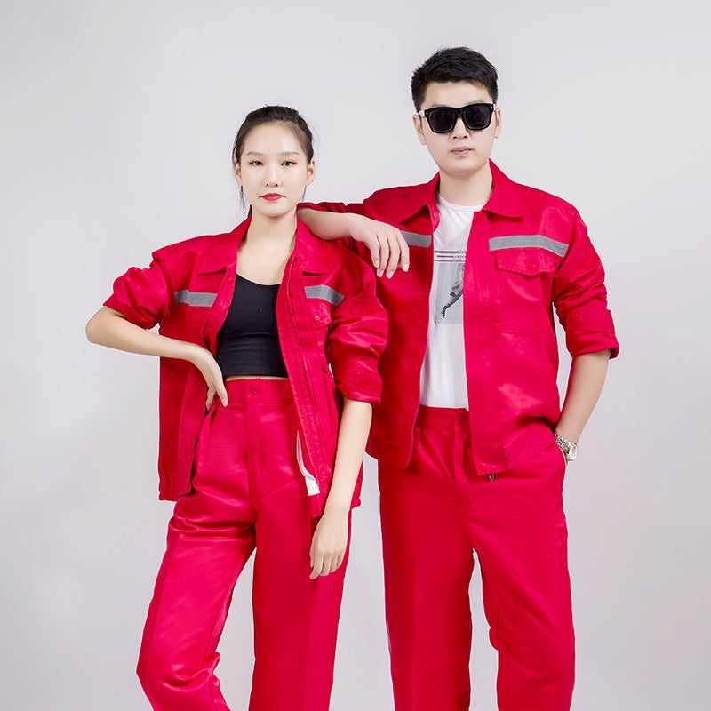 Pure Cotton Work Clothes Suit Labor Protection Reflective Strip Polyester Cotton Dirt-Resistant Tooling Polyester Work Clothes Wear-Resistant For Men And Women - Image 3