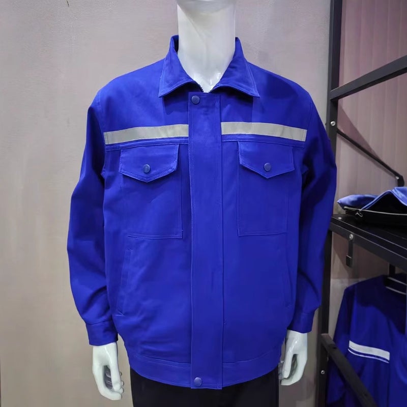 Pure Cotton Work Clothes Suit Labor Protection Reflective Strip Polyester Cotton Dirt-Resistant Tooling Polyester Work Clothes Wear-Resistant For Men And Women - Image 4