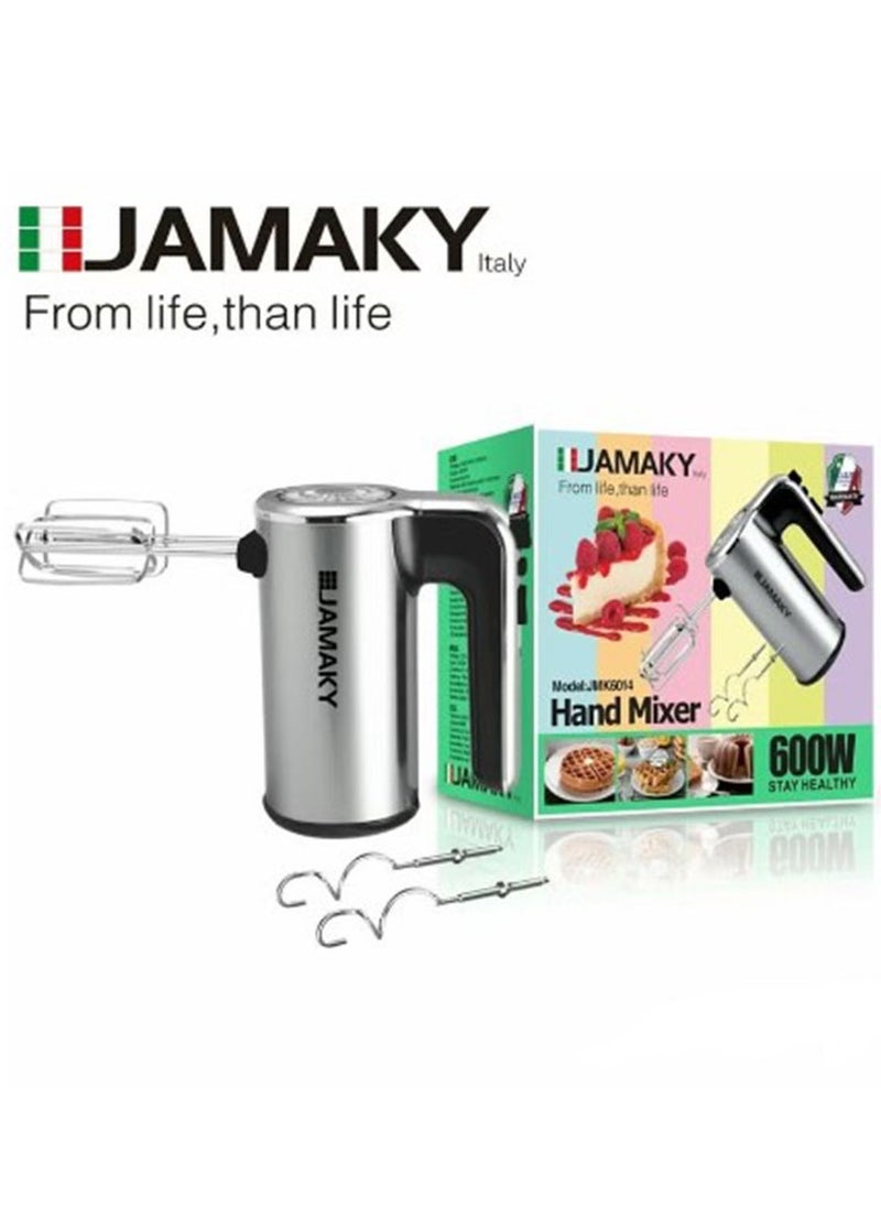 Jamaky Italy - خلاط يدوي بتكنولوجيا ايطالية لخلط البيض والقشطة يعطي قوام مناسب لصنع الحلويات القوة 600 واط موديل JMK6007 5 سرعات تحكم - Image 1