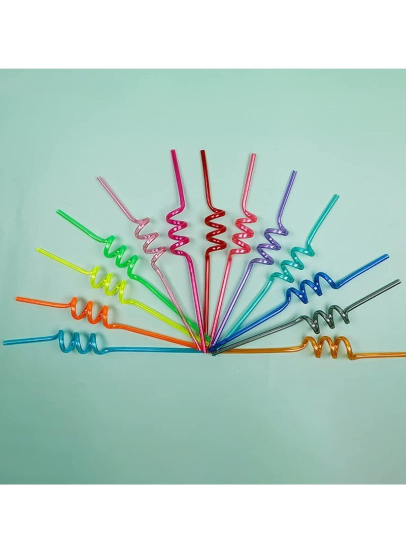 أوزيغالور 10 قطع من شفاطات الحفلات الحلزونية القابلة لإعادة الاستخدام - شفاطات شرب بلاستيكية ملونة للأطفال والكبار - Image 4