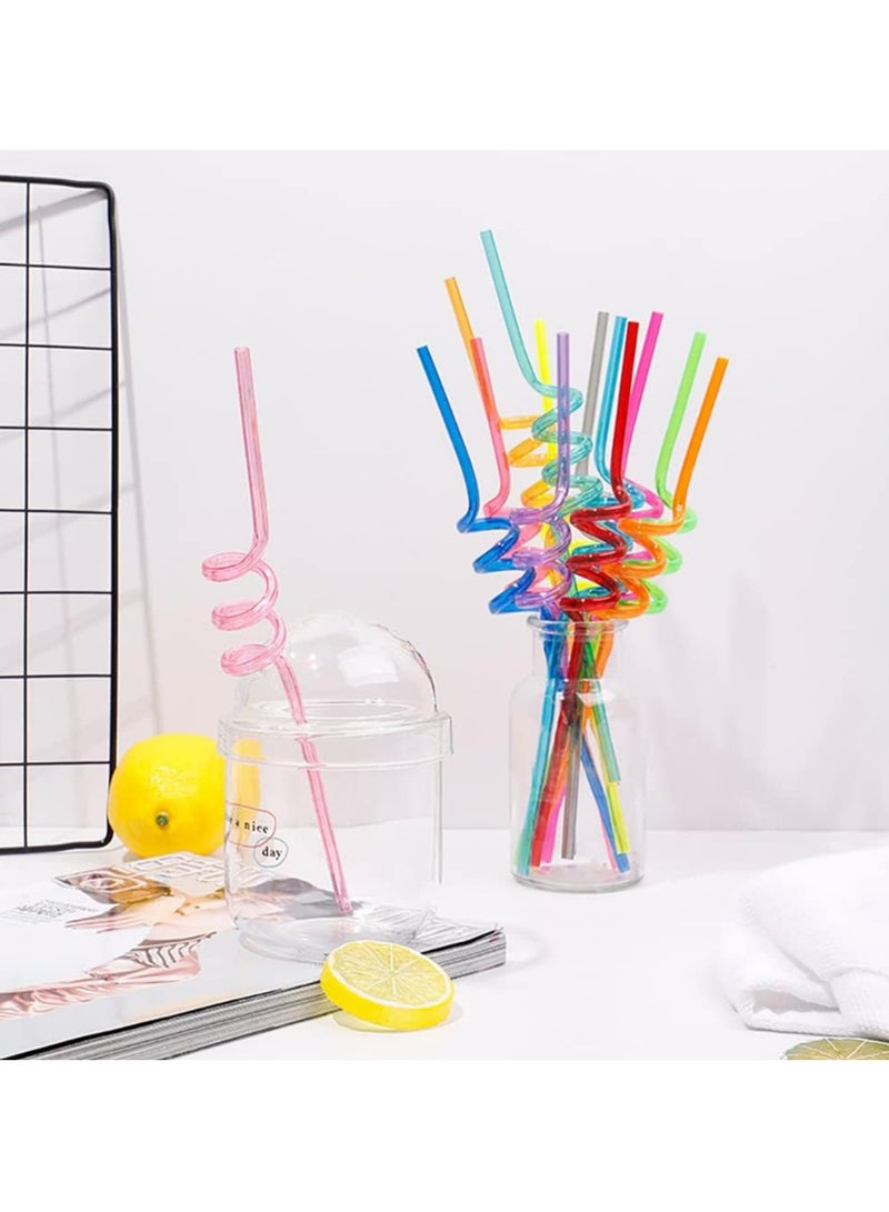 أوزيغالور 10 قطع من شفاطات الحفلات الحلزونية القابلة لإعادة الاستخدام - شفاطات شرب بلاستيكية ملونة للأطفال والكبار - Image 5