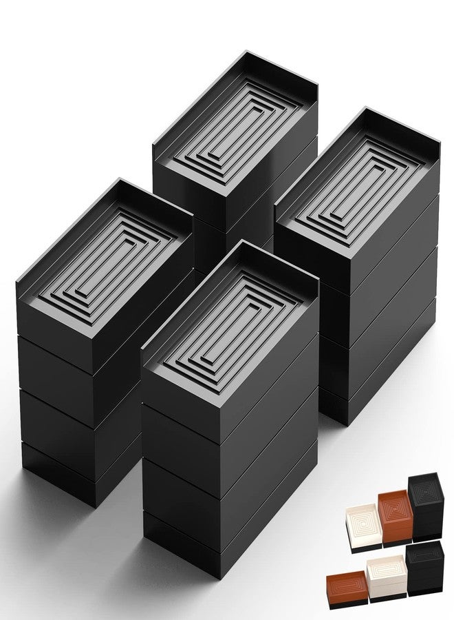 Tclouda Furniture Risers, Tclouda Bed/Sofa/Desk/Table/Chair Leg/Fridge Lifts to 1.5, 3 and 4 in, Rectangle Adjustable Risers Blocks for Extenders, Heavy Duty Supports Up to 1300 Lbs, 4 in-Black-Rectangle - Image 1