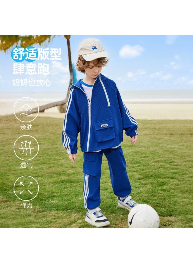 ASK JUNIOR Boys' Set 2025 Autumn Children's Hooded Sweatshirt And Pants Workwear Sport Running Two-piece Set Tennis Outfit - Image 4