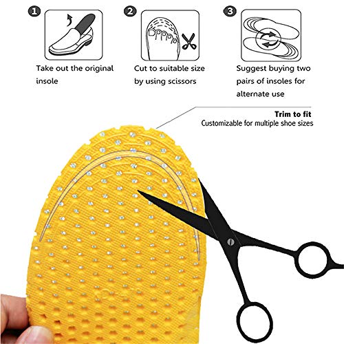 XINIFOOT 3 Pairs Comfortable Breathable Insoles - Comfort Cushioned for Running Walking Hiking, Replacement Comfort Inserts Shoes Pad for Men (US8-11) - Image 5