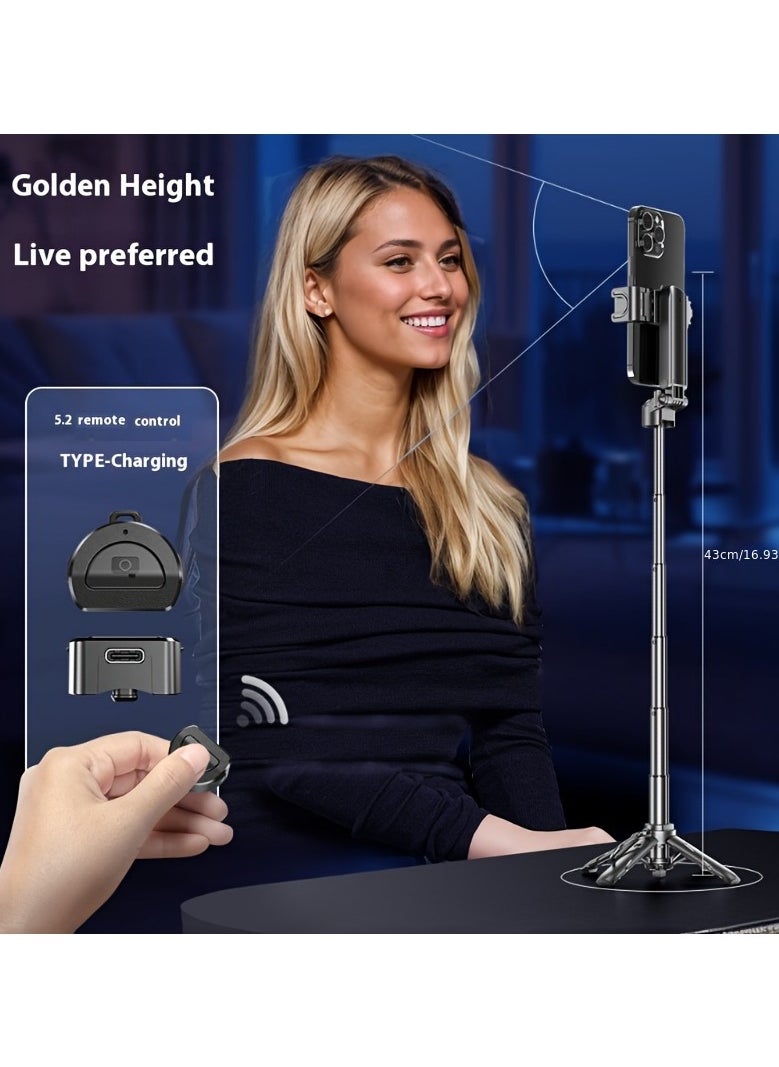 Jubilin 16‘’Selfie Stick Tripod , Extendable Aluminum Tripod with Rechargeable Bluetooth Remote, Compatible with iPhone and Android Smartphones, Perfect for Travel, Vlog, Video and Photo  - Image 4