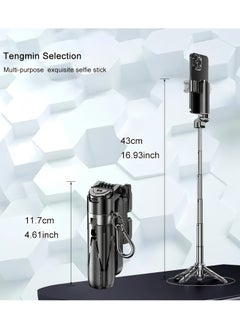 Jubilin 16-Inch Extendable Selfie Stick Tripod with Wireless Remote, 360° Rotating Mount , Compatible with iPhone/Samsung/Android, Perfect for Concerts, Travel, Hiking, and Live Streaming, Mini Wireless Selfie Stick for Phone  - Image 2