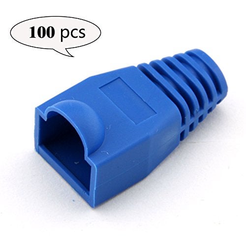 YXQ 100 Pcs Cat5E CAT6 RJ45 Ethernet Network Cable Strain Relief Boots Cable Connector Plug Cover (Blue) - Image 2