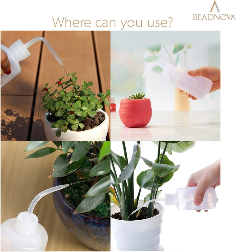 BEADNOVA Irrigation Bottle 500ml 17oz Indoor Plant Watering Can Water Squirt Plastic Rinse Bottle for Eyelash Extensions Eye Wash Tattoo Lab 3pcs - Image 4