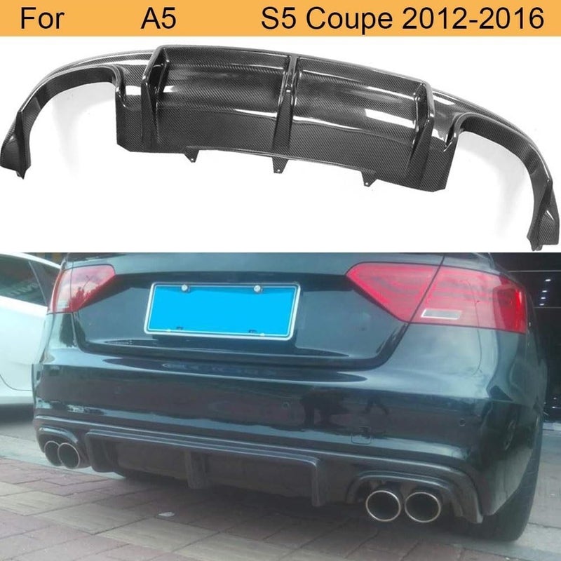 QASULER Carbon Fiber Rear Bumper Diffuser for A5/S5 Coupe - Image 4
