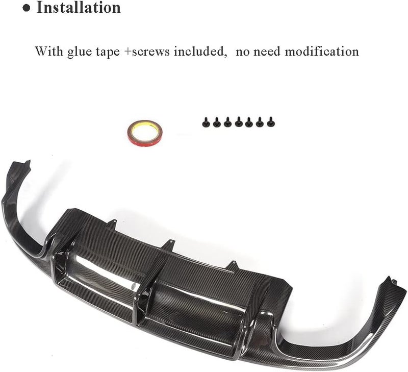 QASULER Carbon Fiber Rear Bumper Diffuser for A5/S5 Coupe - Image 3