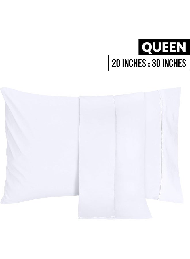 Utopia Bedding Queen Pillow Cases - 2 Pack - Envelope Closure - Soft Brushed Microfiber Fabric - Shrinkage and Fade Resistant Pillow Covers 20 X 30 Inches (Queen, White) - Image 2