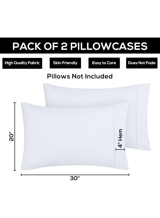 Utopia Bedding Queen Pillow Cases - 2 Pack - Envelope Closure - Soft Brushed Microfiber Fabric - Shrinkage and Fade Resistant Pillow Covers 20 X 30 Inches (Queen, White) - Image 4