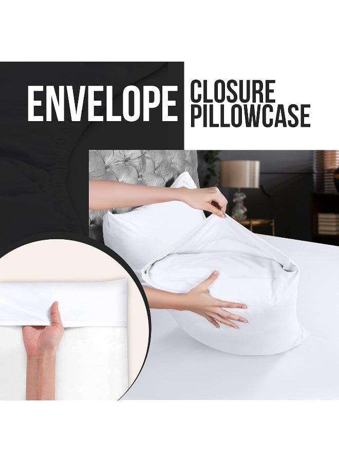 Utopia Bedding Queen Pillow Cases - 2 Pack - Envelope Closure - Soft Brushed Microfiber Fabric - Shrinkage and Fade Resistant Pillow Covers 20 X 30 Inches (Queen, White) - Image 3