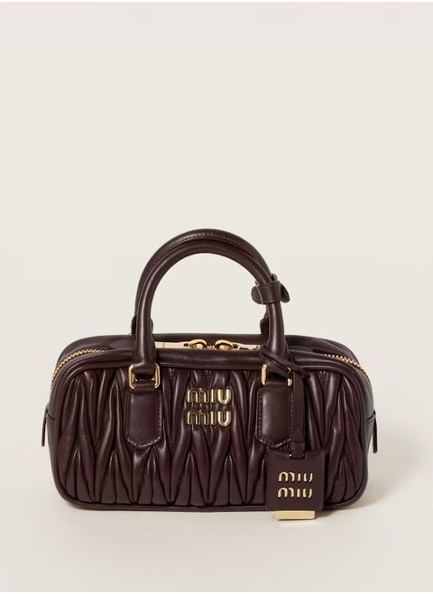 Small Arcadie Top Handle Bag in Matelassé Nappa Leather Crossbody Shoulder
