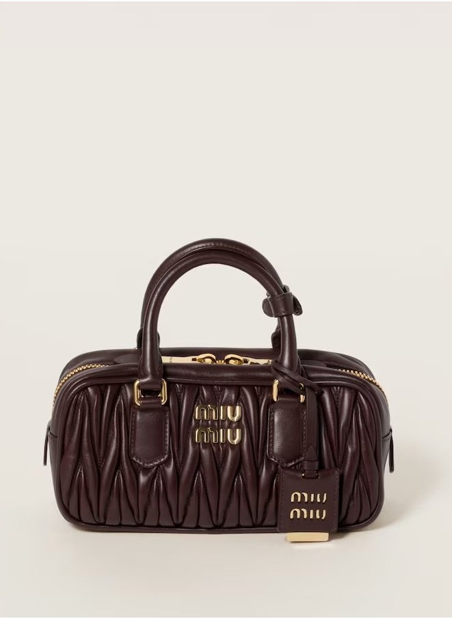 MIU - Small Arcadie Top Handle Bag in Matelassé Nappa Leather Crossbody Shoulder - Image 1