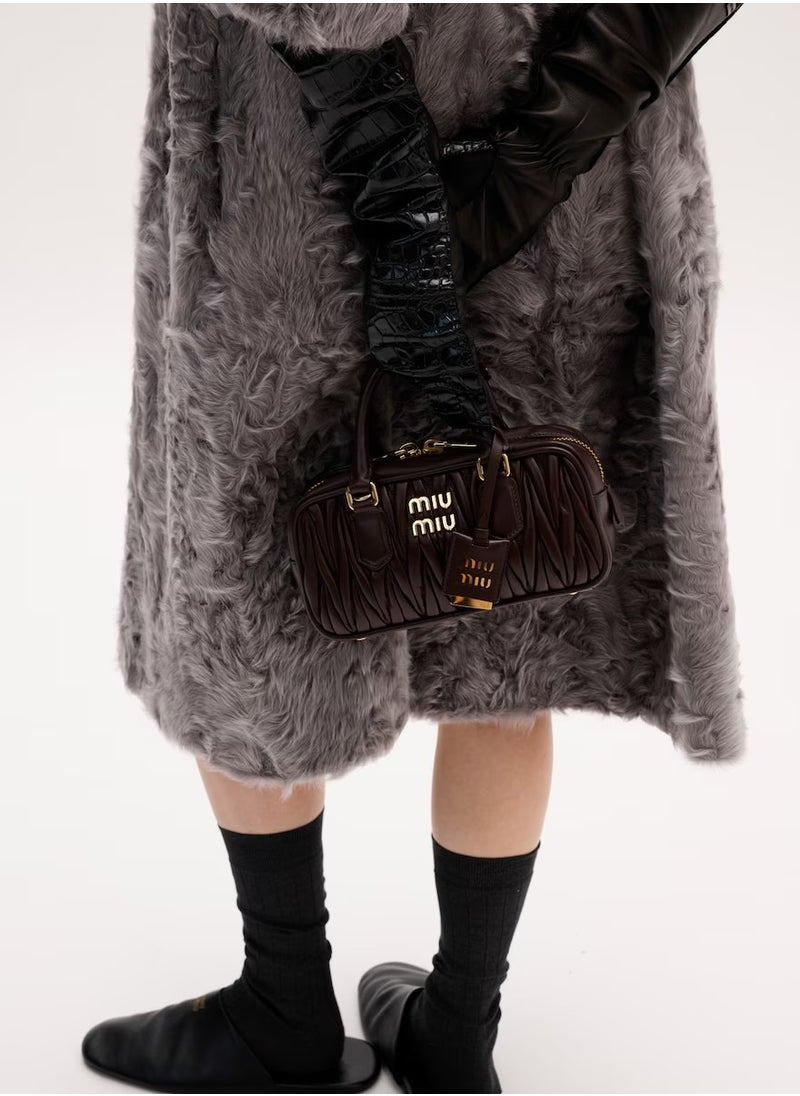 MIU - Small Arcadie Top Handle Bag in Matelassé Nappa Leather Crossbody Shoulder - Image 1