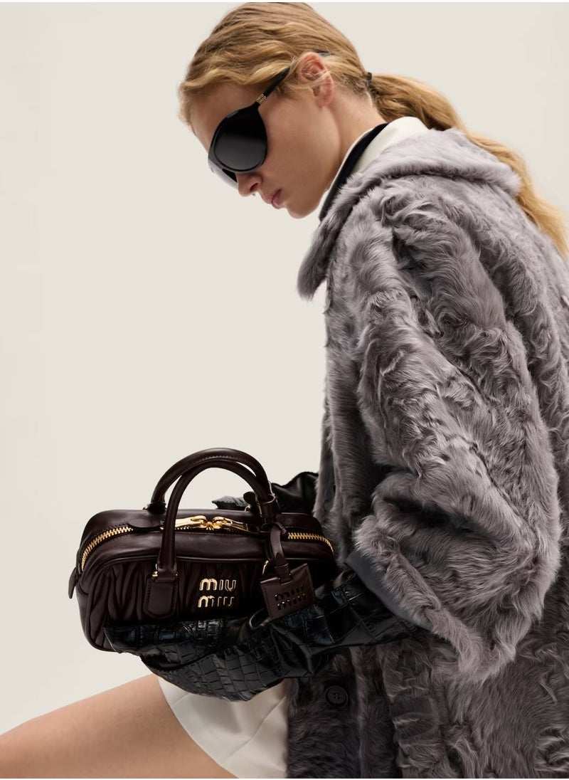 MIU - Small Arcadie Top Handle Bag in Matelassé Nappa Leather Crossbody Shoulder - Image 1