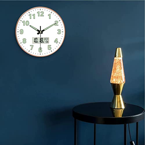 ZEPOLI Wall Square & Round Clock Modern Analog Silent Non-Ticking Easy-to-Read Decorative Home, Kitchen, Office, Bedroom, Living Room (Radium White Digital) - Image 3
