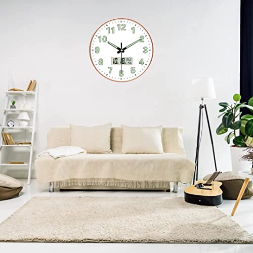 ZEPOLI Wall Square & Round Clock Modern Analog Silent Non-Ticking Easy-to-Read Decorative Home, Kitchen, Office, Bedroom, Living Room (Radium White Digital) - Image 4