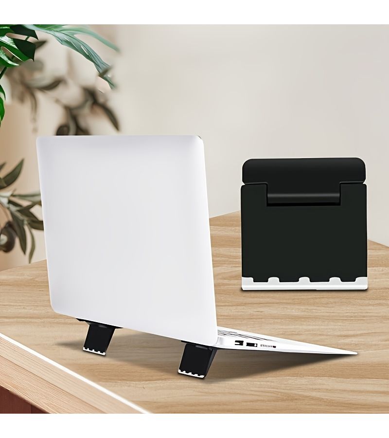 White Portable Laptop Cooling Stand 2 Pack Foldable Adjustable for Office Travel - Image 3