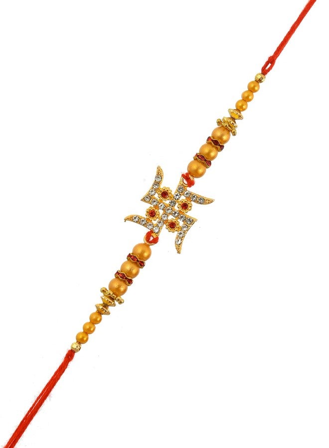 Pride Store Rakhi for brother bhai bhaiya, Bro and Swastik Rakhi (Pack of 2) rakhi for brother Rakhi, 1 Tilak Pack With Rakshabandhan Greet Card For Brothers.Rakhi for 2 Brothers, Bhaiya Bhabhi Rakhi - Image 5