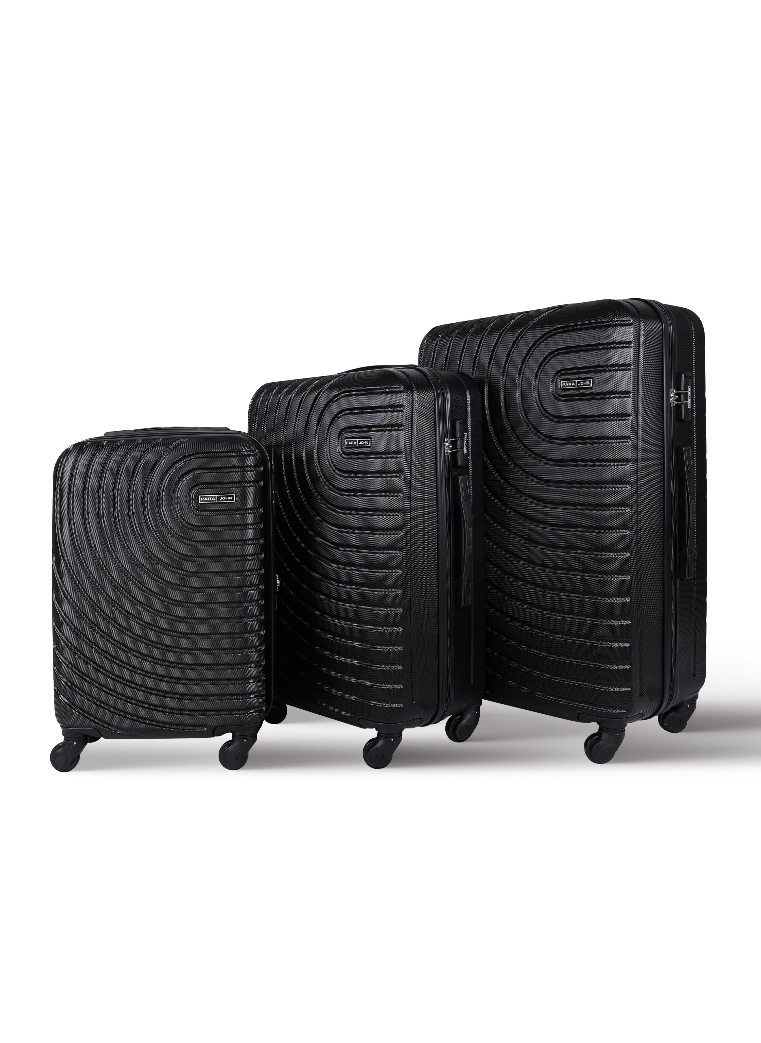 Kenzo 3-Piece ABS Hardside Spinner Luggage Trolley Set 20/24/28 Inch Black 