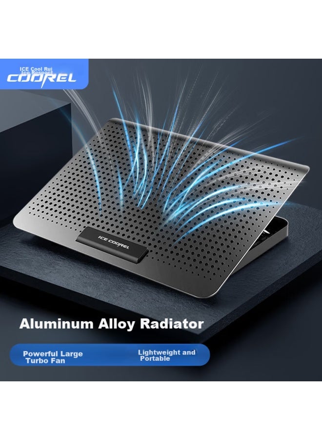 ICE COOREL Kuorui Bingzun D18 Laptop Cooling Pad, Aluminum Alloy Stand, Adjustable Height Laptop Stand, Cooling Pad For Huawei, Lenovo, Thinkpad, Asus, And Other Laptops - Image 1