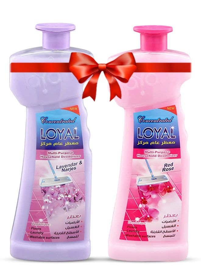 لويال معطر جو منزلي متعدد الاستخدامات، عبوتان سعة 700 مل برائحة اللافندر والنرجس والورد الأحمر