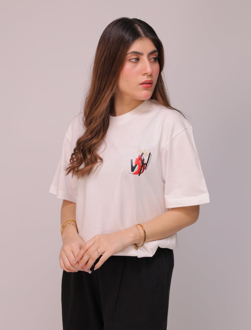 واصل هب تيشيرت نسائي برسومات، قطن 100%، رقبة دائرية، أكمام قصيرة، قصة مريحة، تيشيرت كاجوال - Image 2