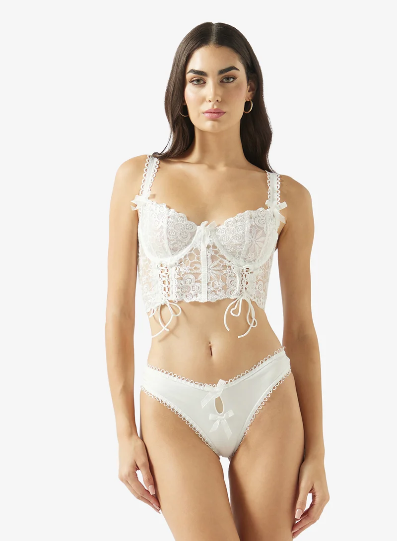 Ginger 2PC Lace Corset Bralette & Brief Set