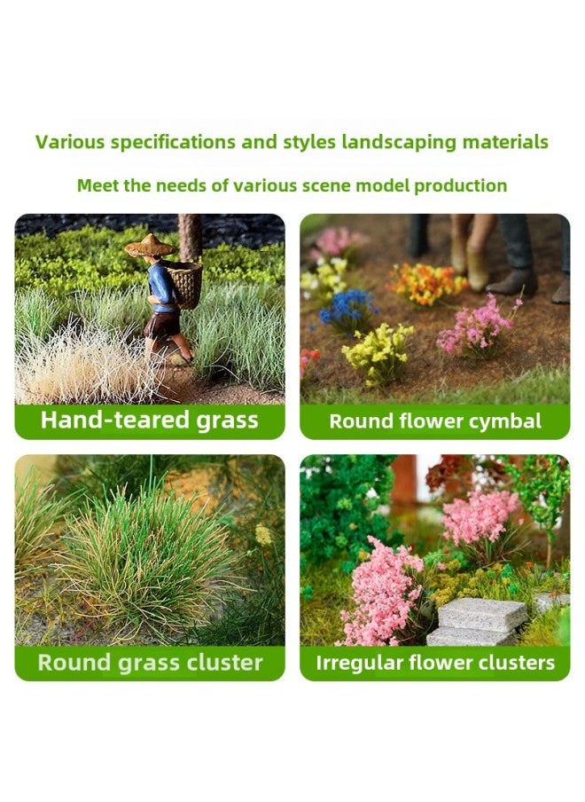 null - Artificial Grass Cluster Flower Cluster Flower Sand Table Building Model Material Miniature Landscape Diy Handmade Flower Plant-Color:Hand-teared Cluster-autumn Green-16mm - Image 1